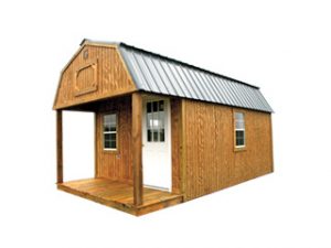 Lofted Barn Cabin by Graceland Portable Buildings - Rustic cabin-style storage with loft space and front porch